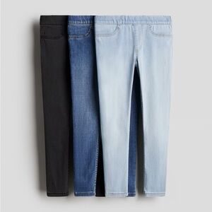 H&M Kids Denim Jegging Jeans - Black, Denim Blue & Light Blue Size 2T